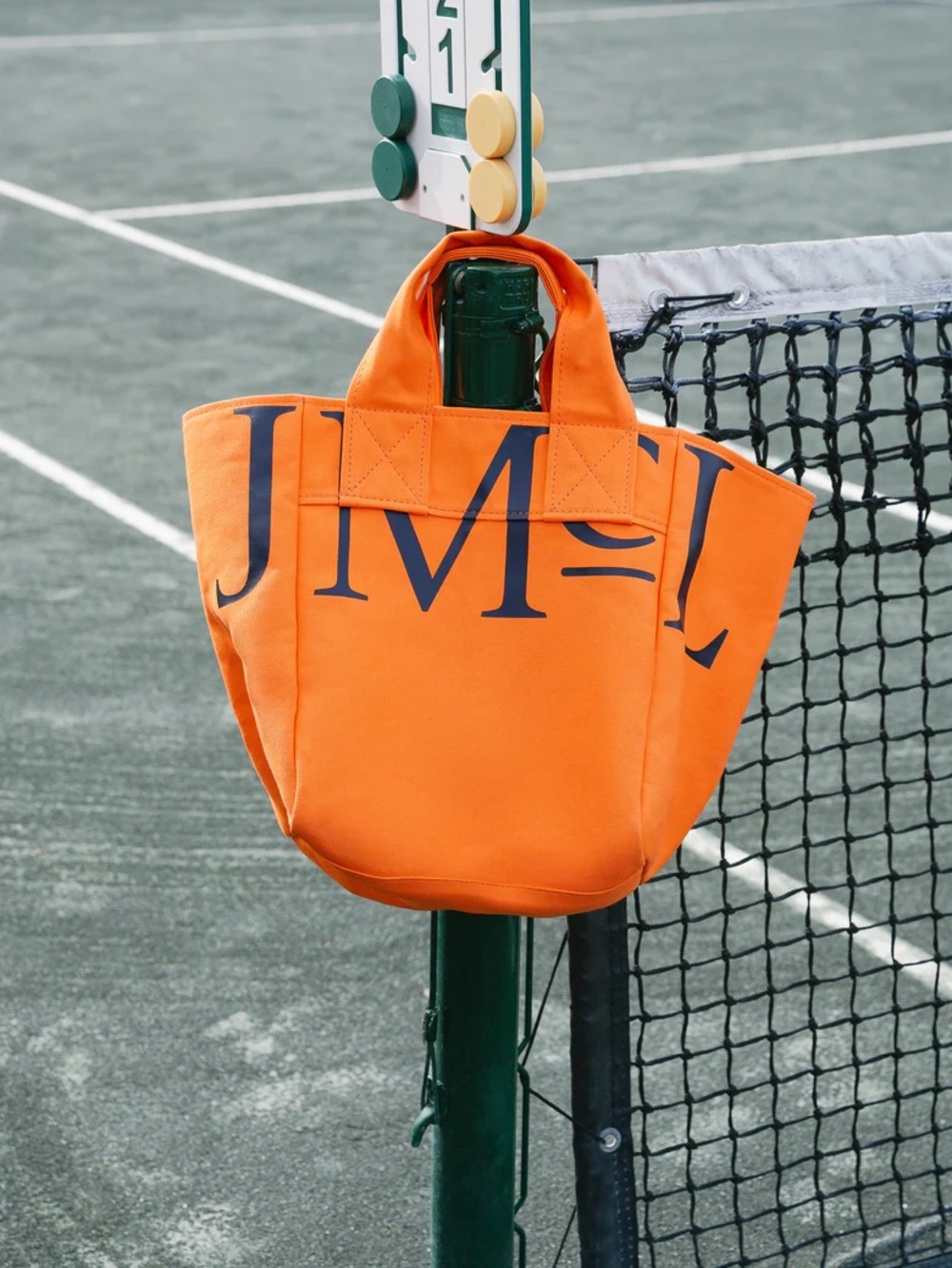 J. McLaughlin Orange Canvas Tote with Black Logo - Picture 3 of 4